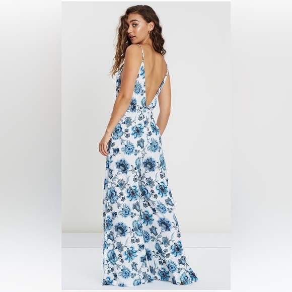 TIGERLILY Aliki Blue Floral Wide Leg Jumpsuit NWT RRP$180 - Picture 2 of 16